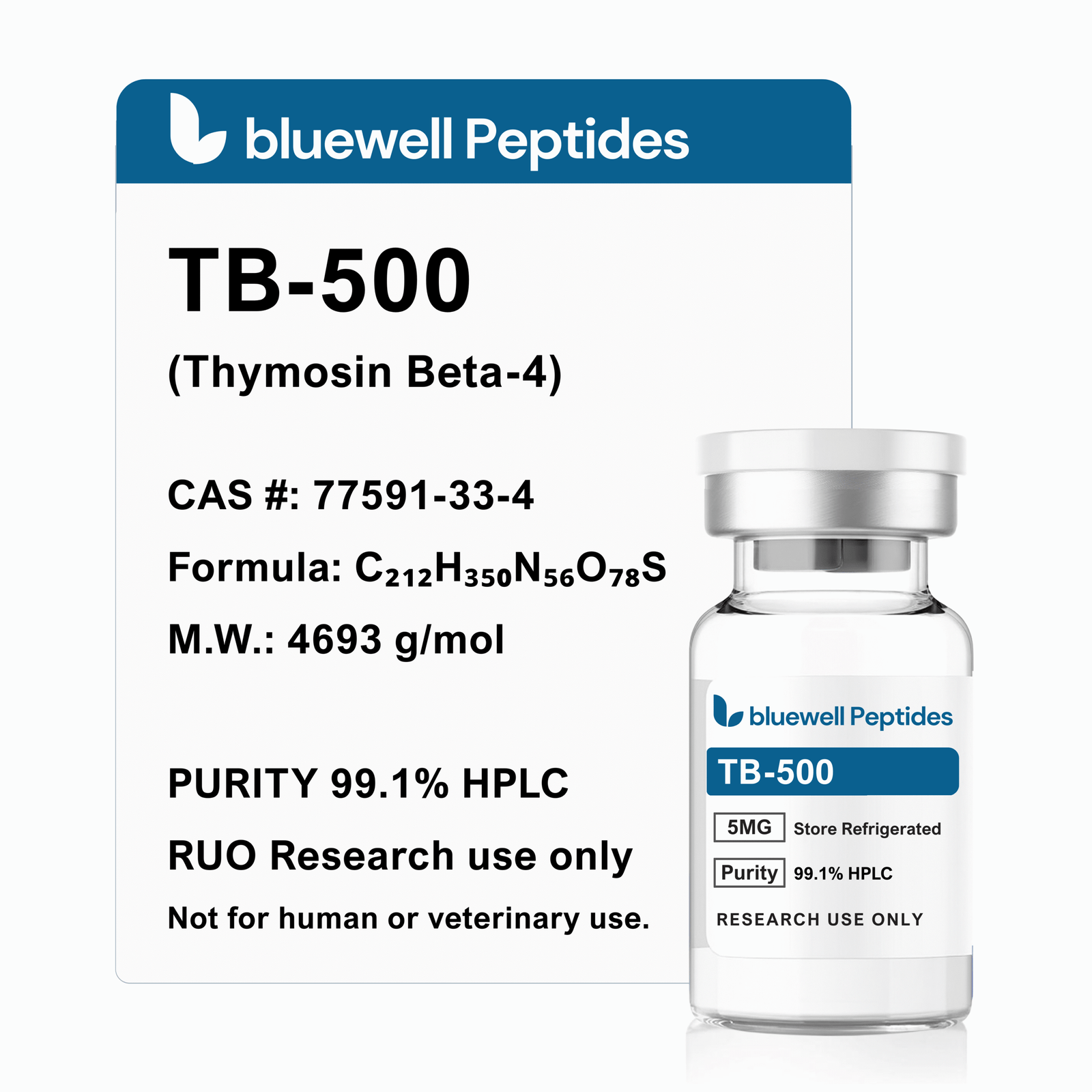 TB-500 5mg high-purity research peptide vial – Bluewell Peptides