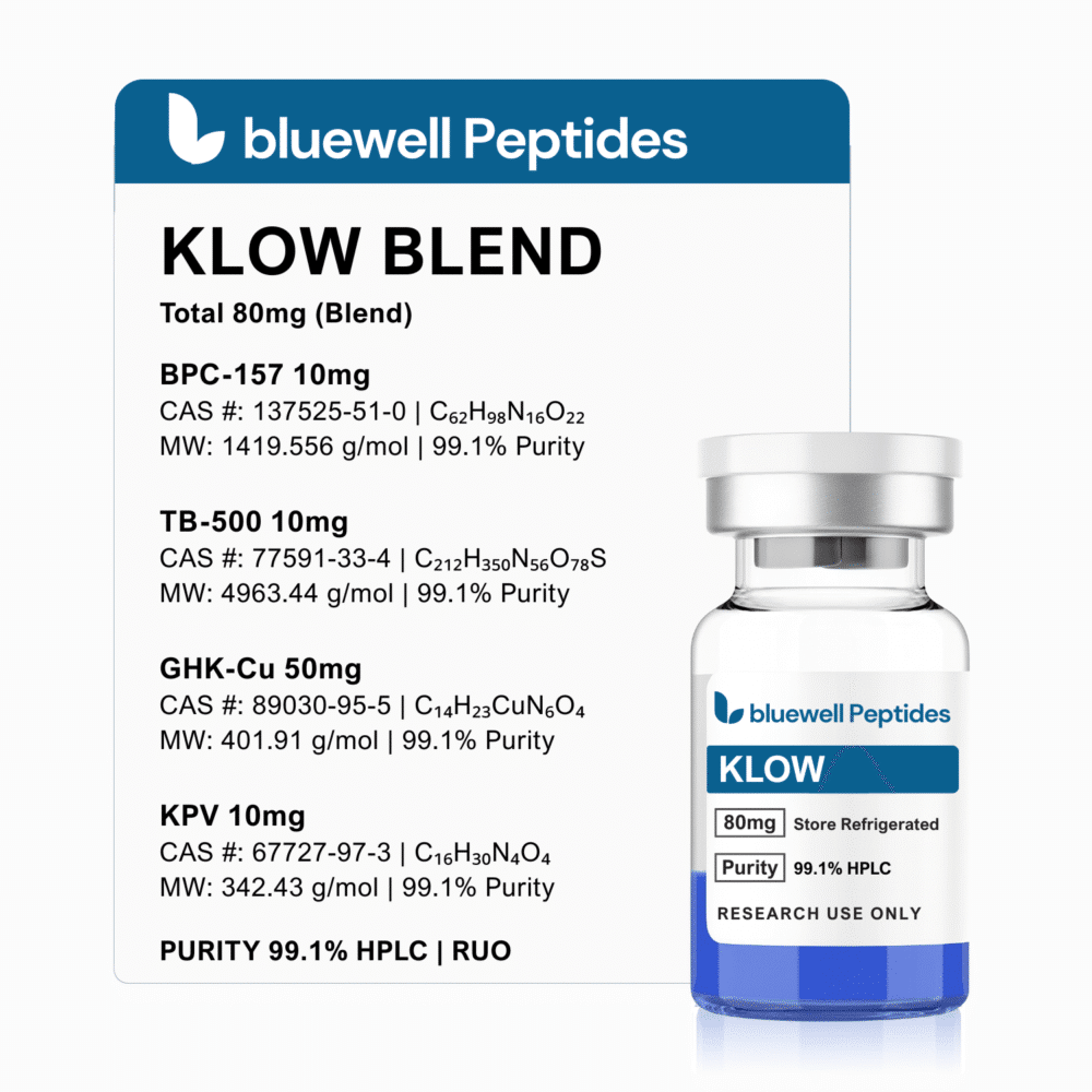 KLOW BLEND High-Purity 99.1%+ Research Peptides by Bluewell Peptides, High Purity, COA Tested