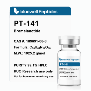 PT-141 Bremelanotide 10mg high purity lyophilised research peptide vial – Bluewell Peptides