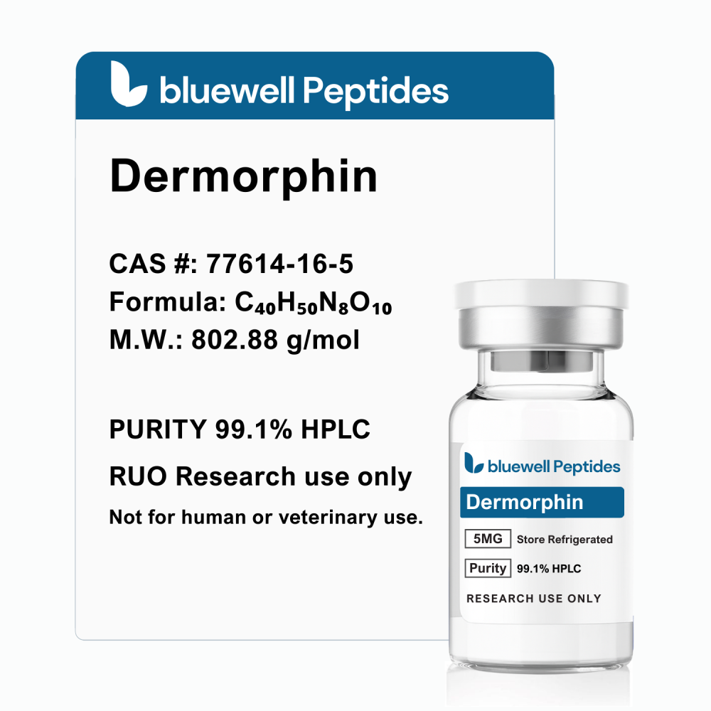 Dermorphin 5mg Peptide – High-Purity Research Peptide by Bluewell Peptides, COA Verified