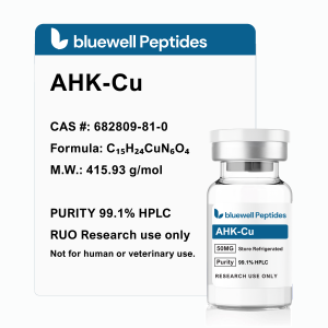 AHK-Cu 50MG PEPTIDE High-Purity Research Peptide by Bluewell Peptides, COA Verified, Vial Image