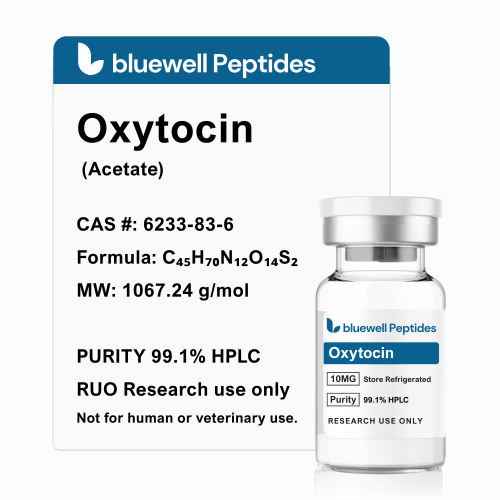 Oxytocin Acetate 10MG PEPTIDE High-Purity Research Peptide by Bluewell Peptides, COA Verified, Vial Image